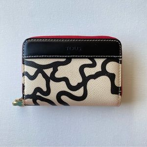Tous Bear Monogram Black/White/Red Wallet